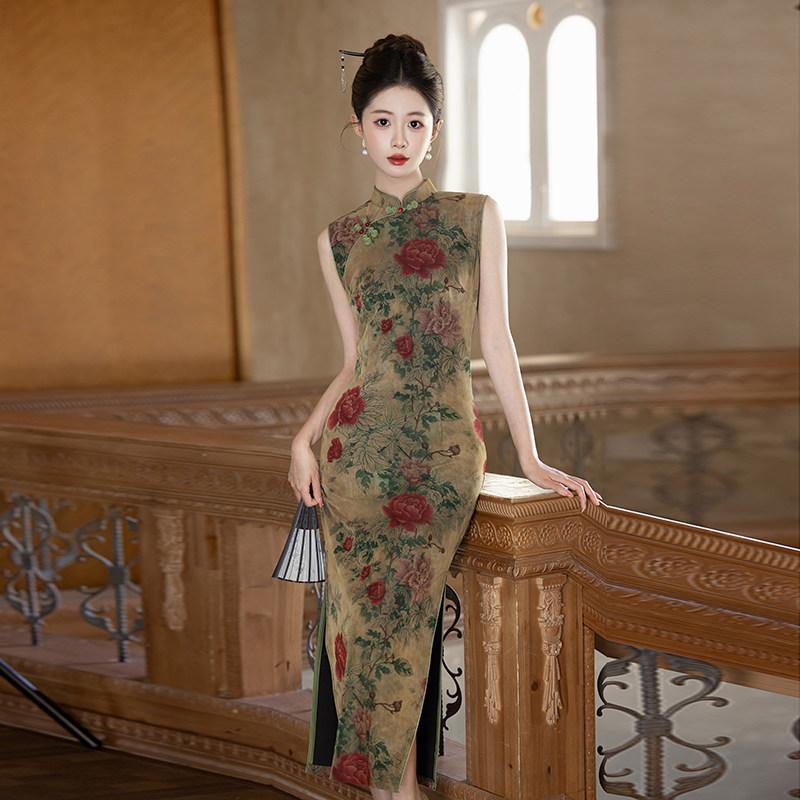Sleeveless national style, new Chinese Suzhou long cheongsam, improved young 1011 new women's high-end sense, daily wear