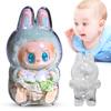 For Labubu Transparent Protective Cover Monster Toy Storage Case Cute Elf Plushie Display Cover for Sitting Party Dolls