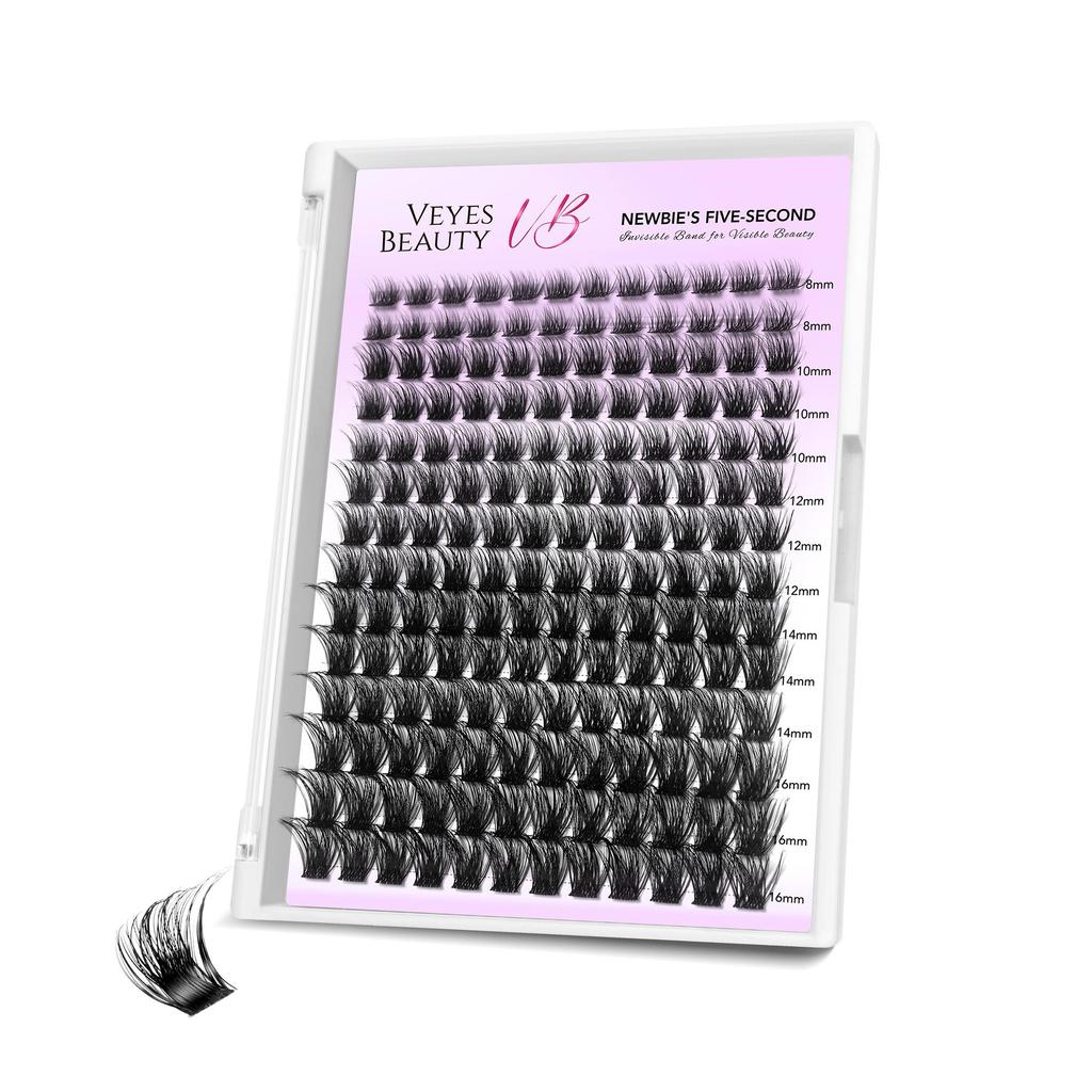 veyesbeauty Siren Lash Clusters Glue-Seal Technology Water-Tested Strength Effortless Beauty 168 Clusters 8-16mm