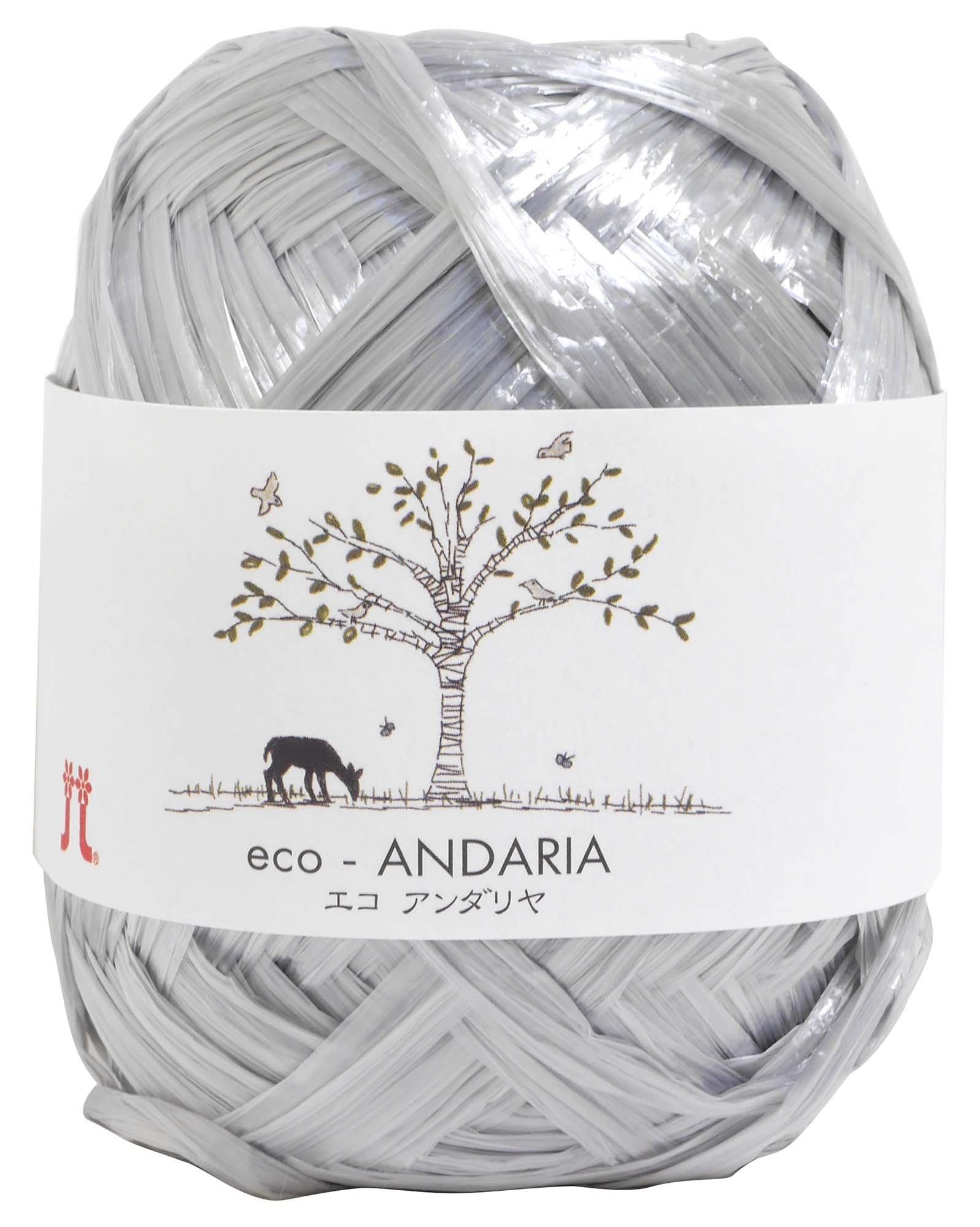 

Hamanaka Eco Andaria Bright Medium Set of 0200 174 Craft, Thickness, Col. 174, Silver, 40g, Approx. 80m, 5, Silver,