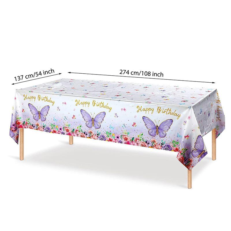 Schmetterling Einweg-Tischdecke Plastik Rechteckig Frühling Schmetterling Geburtstag Tischdecke Happy 1. Erster Geburtstag Party Deko