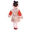 Girls' Winter Hanfu Cheongsam: Fleece-Lined Cotton Dress for Baby's First Birthday