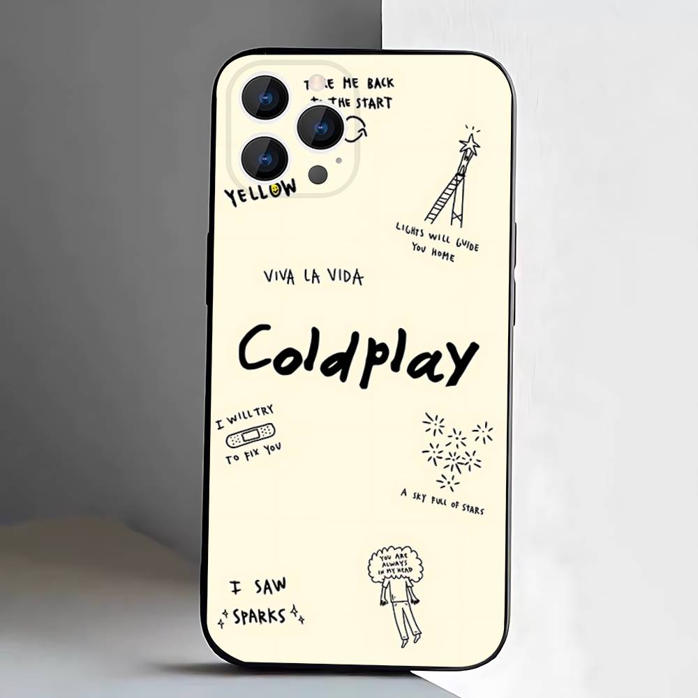 Band C-Coldplay Phone Case For iPhone 17,16,15,14,13,12,Pro,Max,Plus,E,SE4,Air,Mini Black Soft Box