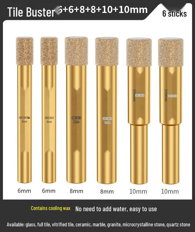 Green Forest 6mm Magnetic Hole Saw for Glass, Marble, & Vitrified Tile.