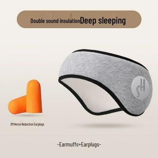 Adjustable Soundproof Sleep Mask with Earcups & Earplugs
