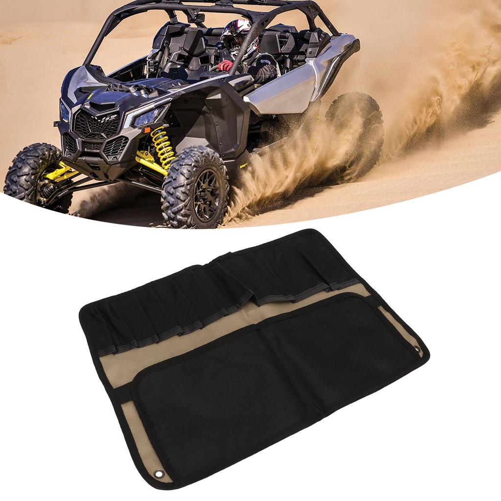 Motorcycle Roll Tool Pouch Large Capacity Thick Portable Multi Hanging Tool Bag