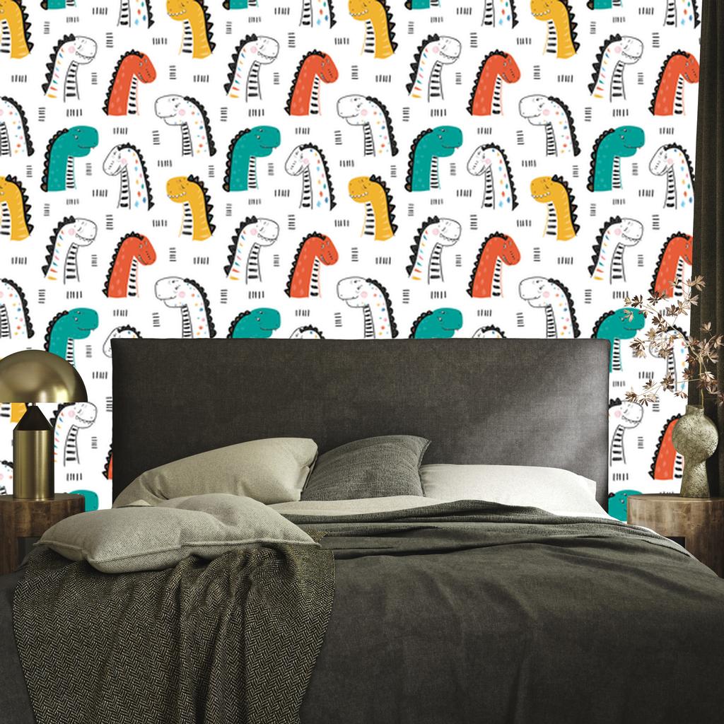 Colorful Dinosaurs Wallpaper for Living Room and Bedroom 50x1000