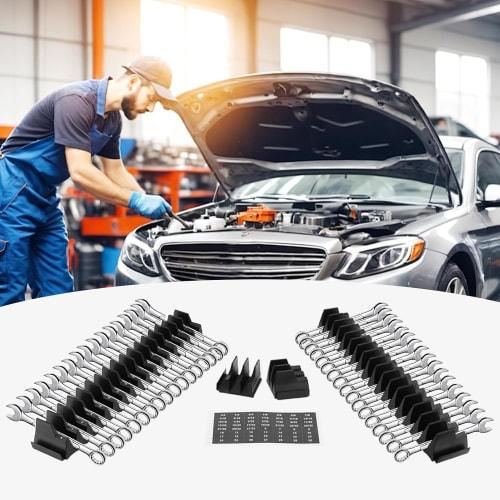 Lakymisy Wrench Holder, Wrench Storage Rack, Holds 20 Wrenches, Practical and Sturdy Wrench Organizer for Screwdrivers, Pliers, and Wrenches, Easy Ins