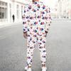 Men Distressed American Flag Star Stripe Print Long Sleeve Sweatshirt And Drawstring Jogger Pants Two Piece Outfit