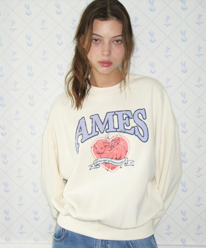 AMES-WORLDWIDE Angel Love Sweatshirt Cream