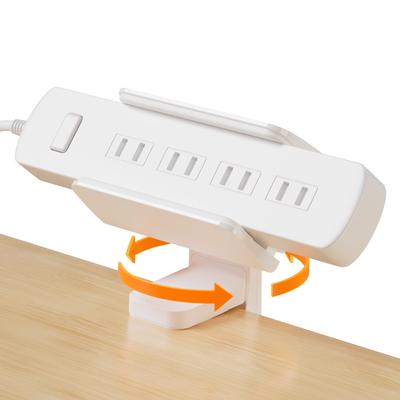 RoboRobin Power Strip Mounting Holder, Increased Stability, Clamp Type, 360-Degree Rotation, Conceals Power Strips, Freely Adjustable, Desk Mount, Des