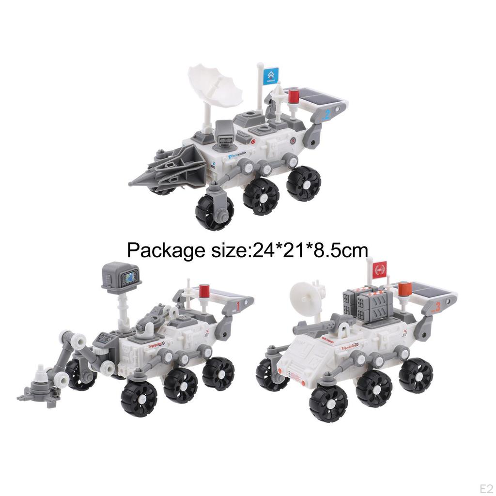 3Pcs Education Solar Robot Toys Construction Engineering Set Space Car for Aged 8-10 and