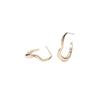 Femininity Simple Geometric Metal Glossy Twist Earrings Plain Ring C-Ear Jewelry