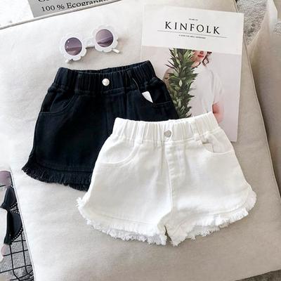 Nuovi Vestiti Estivi per Bambini Colore Unito Pantaloni per Bambine Jeans Bianchi Casual Corti Shorts di Jeans per Bambini Piccoli per bambine