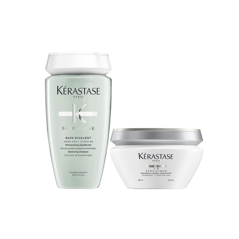Kerastase Dual function shampoo and hair mask care set, moisturizing and cleansing 250ml+200ml