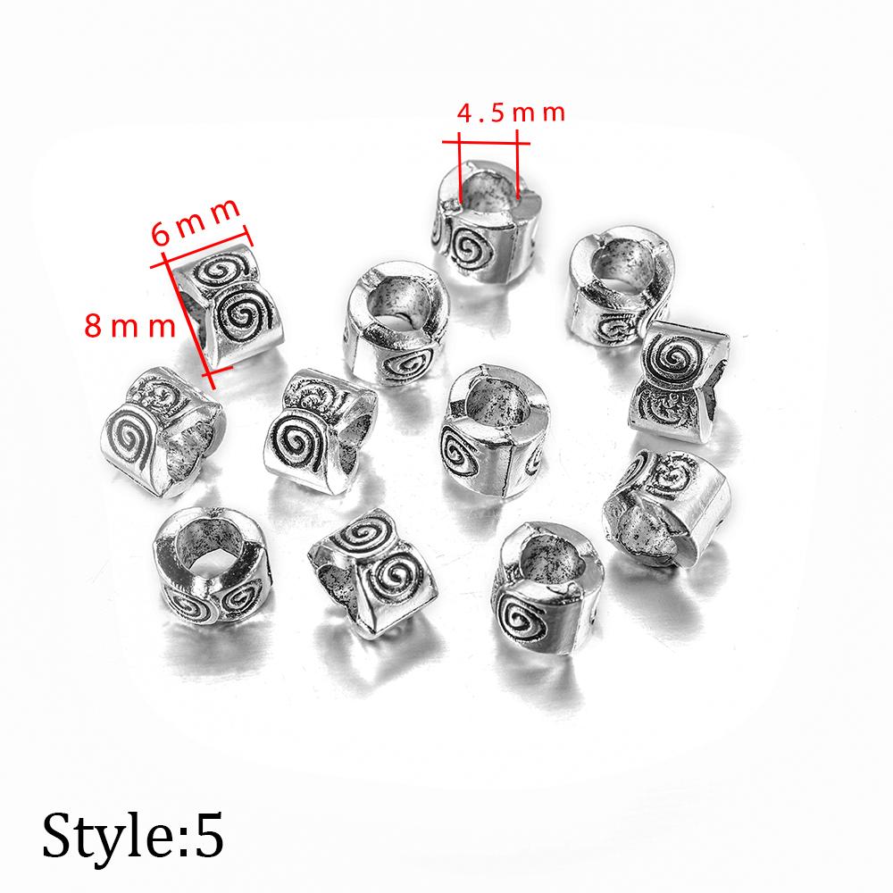 20pcs/lot Metal Big Hole Tibetan Antique Spacer Loose Beads For DIY Jewelry Making Finding Necklace Bracelet Accessories
