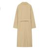 Womens Commuter Trench Coat Double-Breasted Elegant Style Mid-Weight Long Length XS-L Sizes