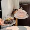 Luxuriöse transparente Kuchenschale mit Deckel Dim Sum Schale Obst Snack Schale Tischdekoration Küchengeschirr