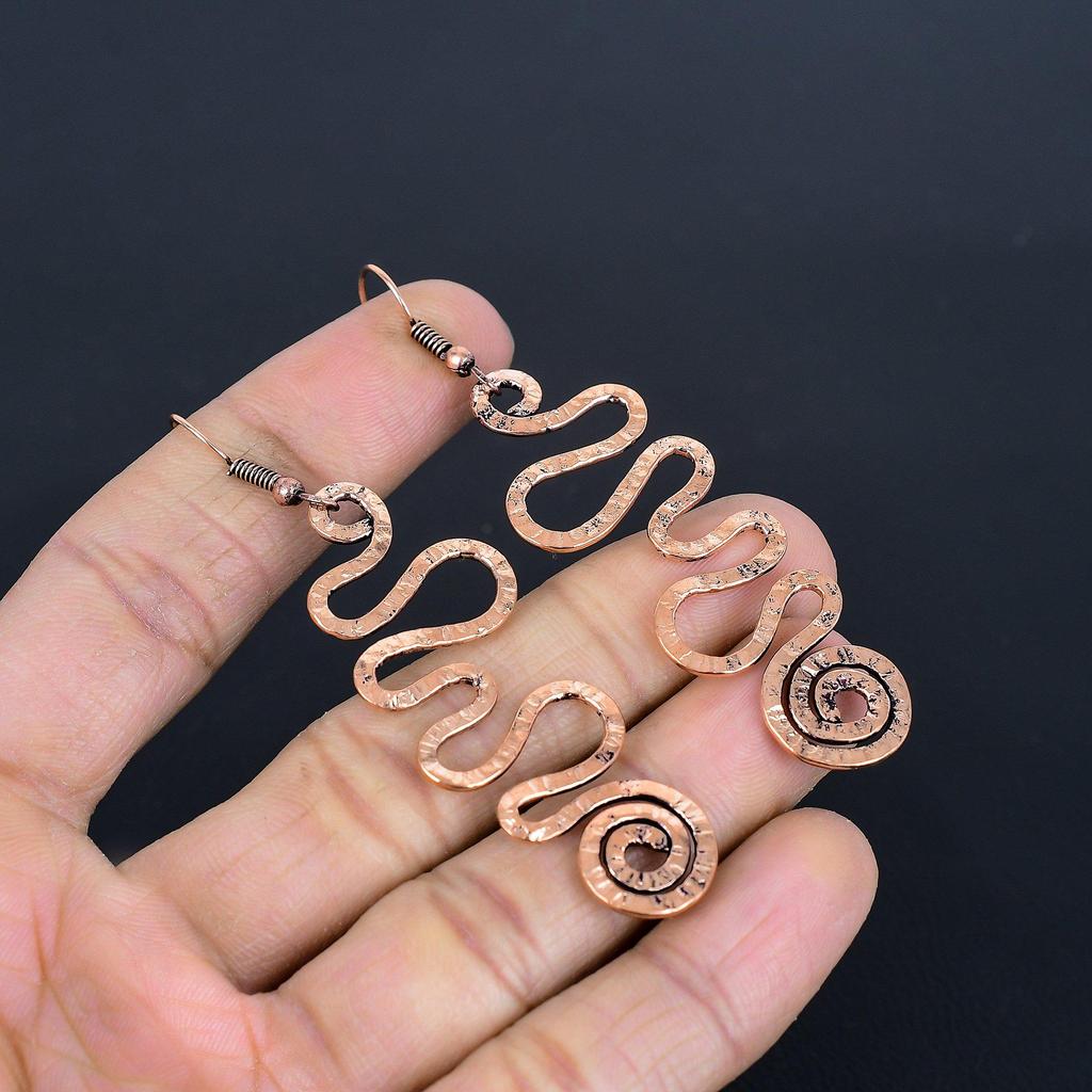 Designer Copper Earrings, Handmade Gemstone Earrings Jewelry, Gifts For Wife Brand New Earrings
