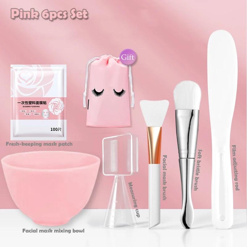 Silicone Face Mask Mixing Bowl Set Mixing Stick Spa Tool Beauty Salon Bowl Spoon Mask Mud Film Brush Silicone Facial Skincare