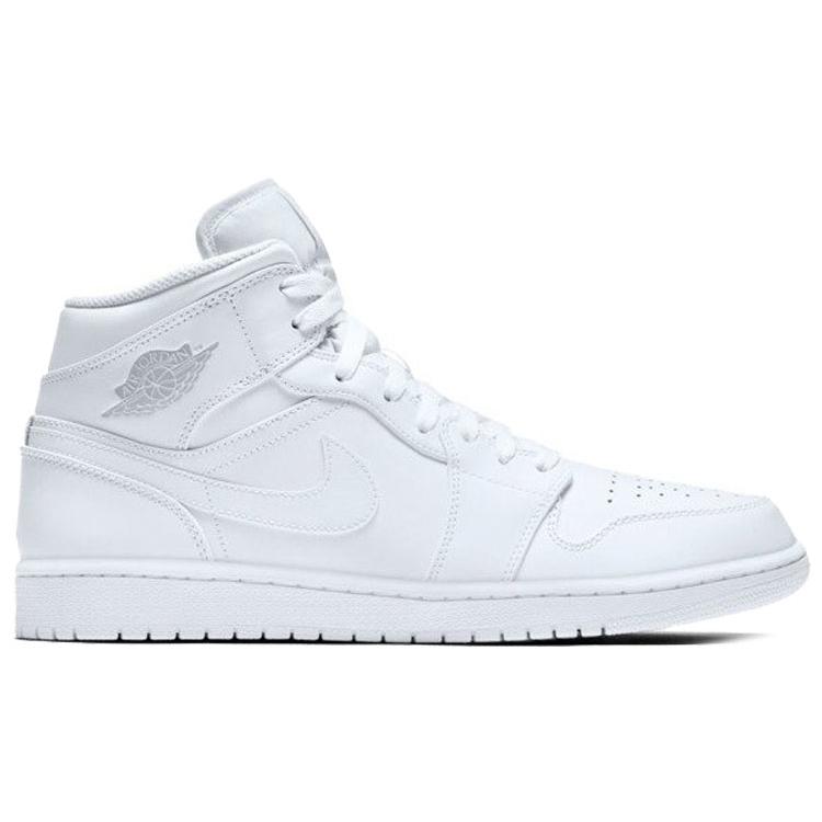 New JORDAN 1 Mid White/Pure Platinum 554724-104