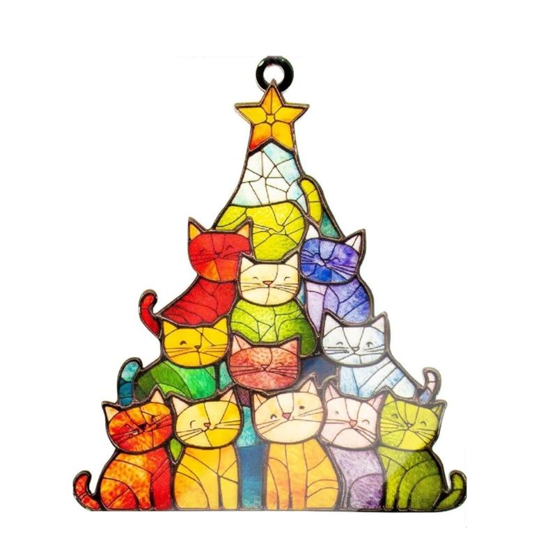 Durable Acrylic Cats Shape Pendant with Vibranted Paint for Festival Home Decors and Wall Hanging Application