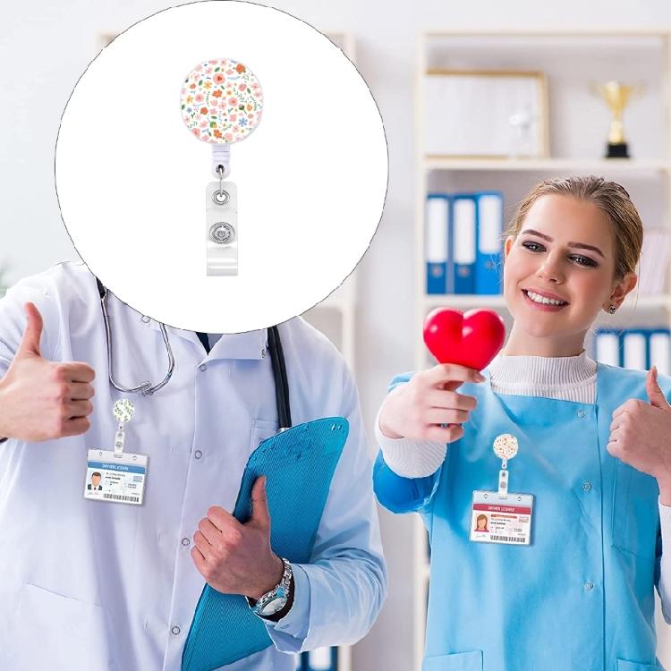 Retractable Badge Holder with Metal Clip Rotating ABS Badge Holder for Student Teacher Doctor Nurse Badge Holder