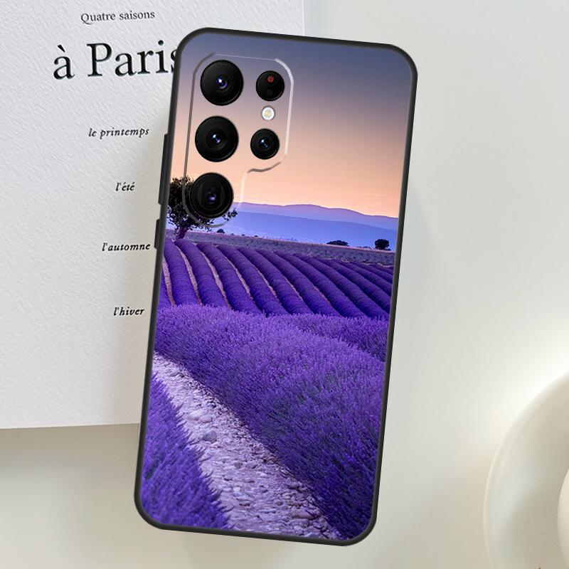 Lavender Purple Flowers Case For Samsung Galaxy S26 Ultra S25 S24 S23 S21 S22 Ultra S10 S20 Plus S25 FE Phone Cover