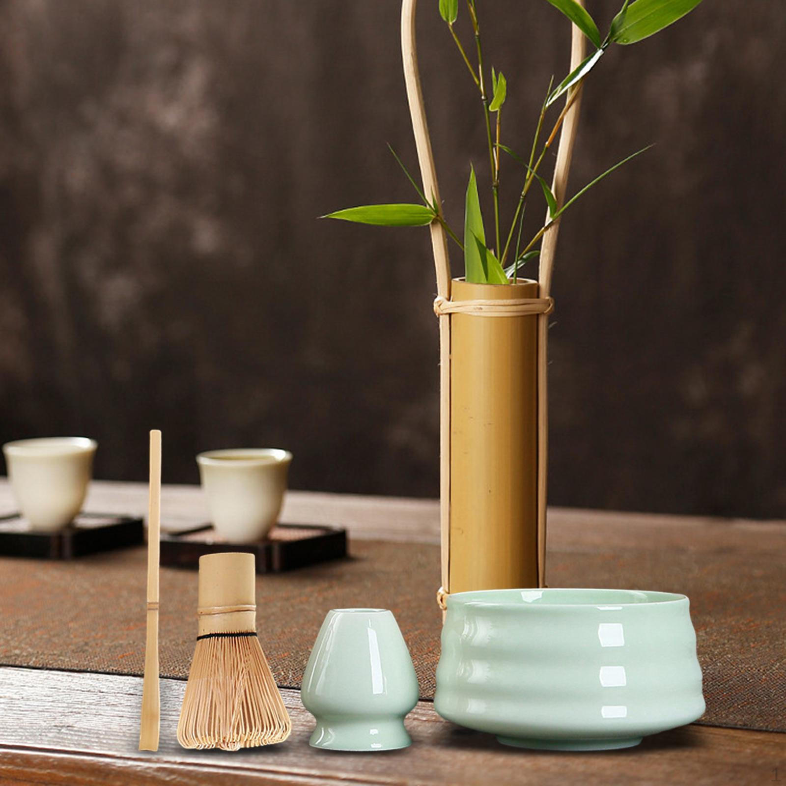 Matcha Whisk And Spoon Set for Tea Enthusiasts green