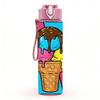 1PC Ice Cream Cone Pop Comic Burst Background 750ml Color Plastic Sports Water Bottle Leakproof Flip Straw Lid Suitable for Sports Office Home Use