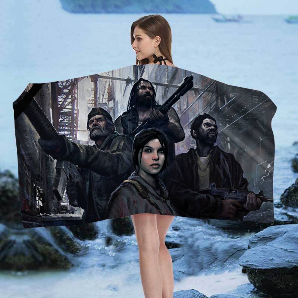Action Game L-Left 4 Dead Beach Towel Colorful Bath Towels for Girl Microfiber Quick Dry Custom Sand Free Beach Yoga Spa Gym