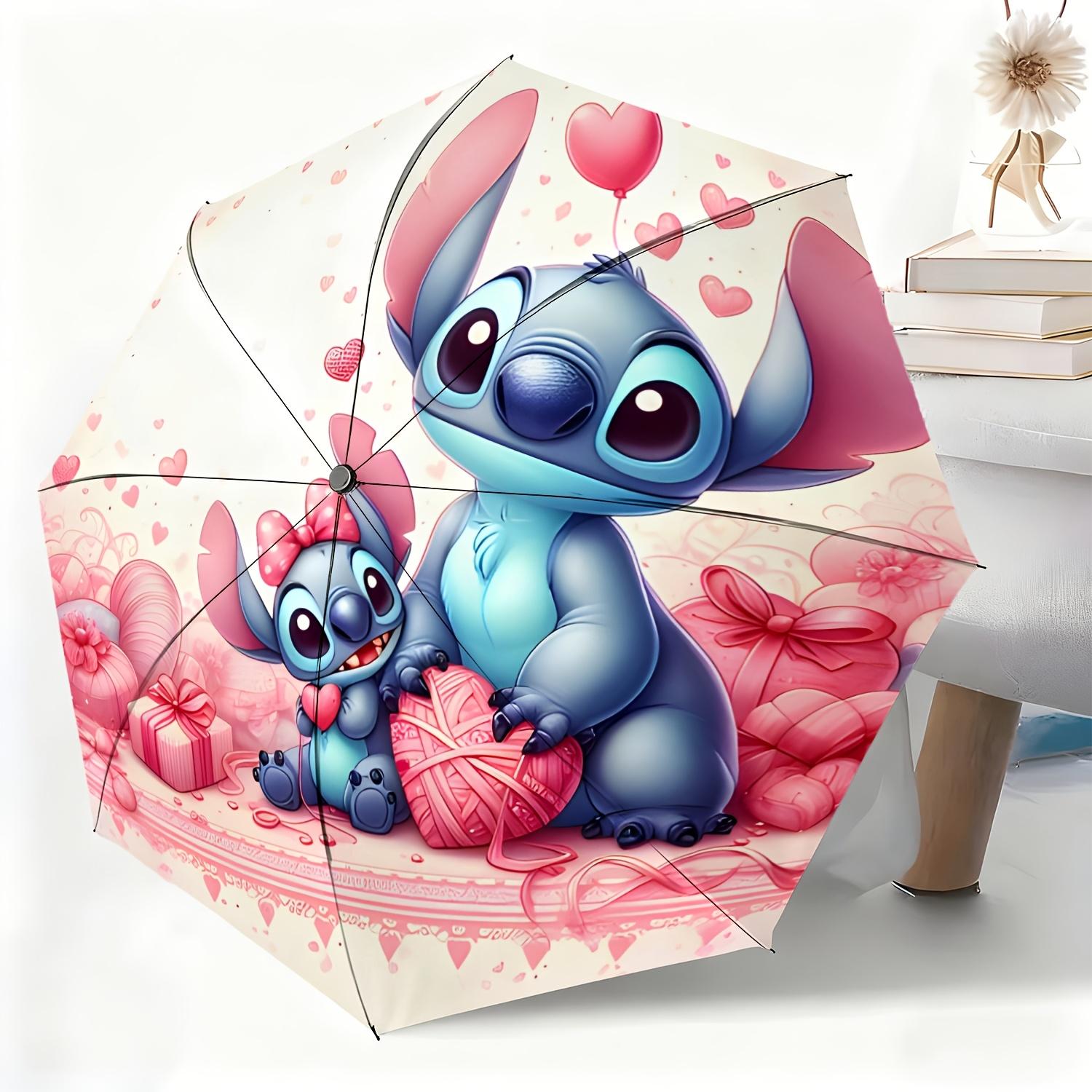 

1pc Disney Stitch Cute Design Automatic Umbrella, All-Weather Folding Umbrella for All Occasions, Portable Travel Umbrella, Ch (as the picture,Iron&8K)