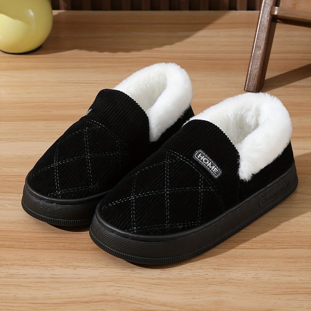 Women's & Men's Winter Slippers Heavy-Duty Thick-Soled Warm Indoor Outdoor House Shoes with Sole