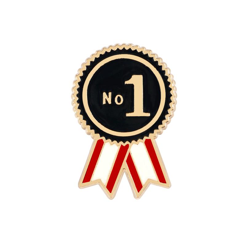 

Creative No.1 Badge Winner Symbol Brooch Denim Cloth Lapel Pins Custom Metal Enamel Pin Fashion Jewelry Gift for Student Friends