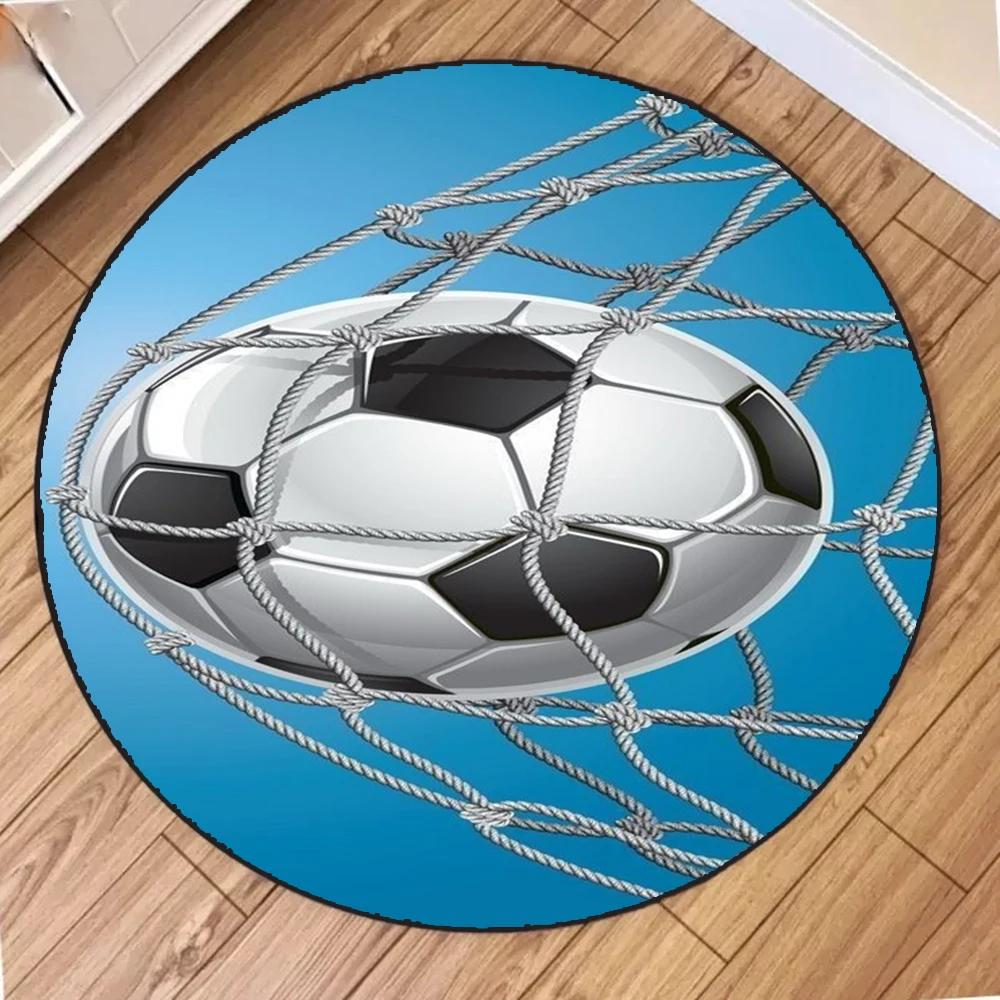 

Football-Themed Round Rug Machine Washable Indoor Outdoor Mat Use Perfect for Office Bedroom Laundry Room Stain Resistant Rugs Diameter 60cm