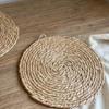 Bohemian Decor Thermal Insulation Mats Thanksgiving Dinner Natural Woven Grass Rustic Table Setting Sustainable Material