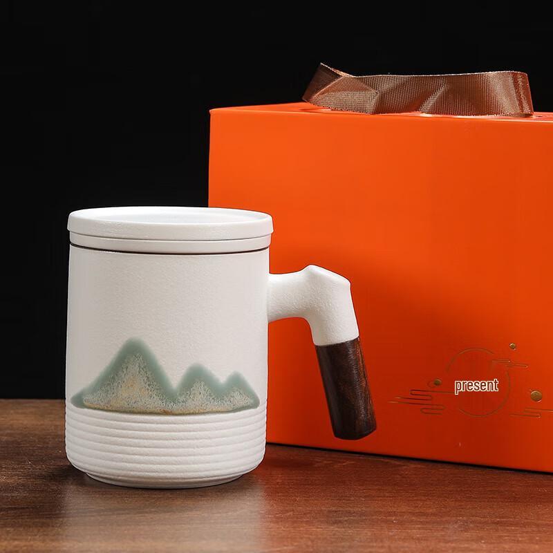 Tea Water Separation Ceramic Mug