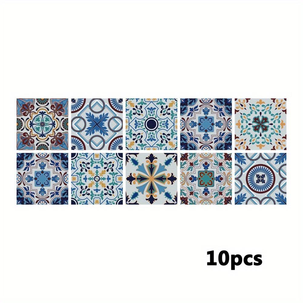 

10 шт. цветочных самоклеящихся наклеек на плитку, отклеивающихся и приклеивающихся, наклейки на фартук, съемные водонепроницаемые настенные наклейки под плитку для напольных проектов «сделай сам» 10*10cm