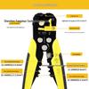 8-Inch Self-Adjusting Yellow-Black 3-in-1 Multifunctional Cable Crimping and Stripping Pliers