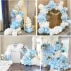 126PCS Baby Blue Balloons Garland White Blue Balloon Arch Kit Baby Shower Gender Reveal Home Birthday Party Decoration Globos