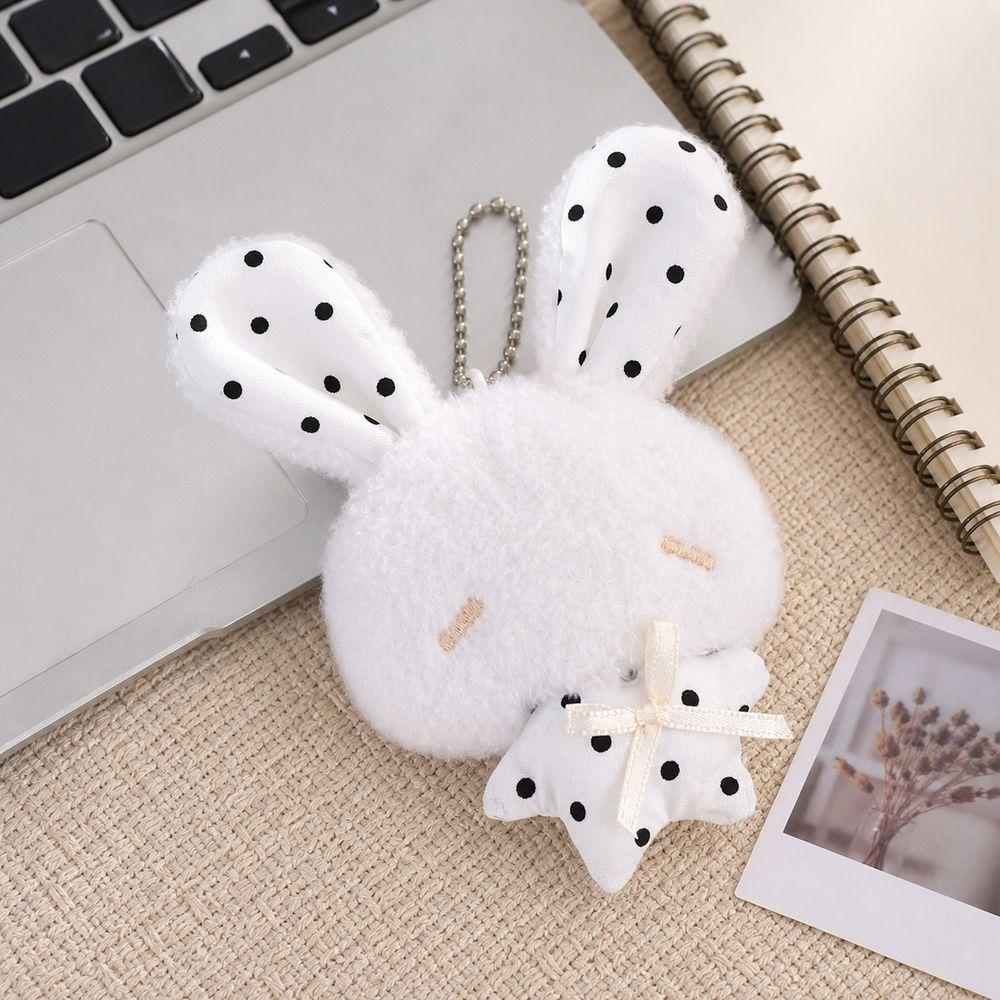 Soft Stuffed Plush Bunny Keychain Bead Chain Stuffed Bag Charm Backpack Pendant Bag Decoration