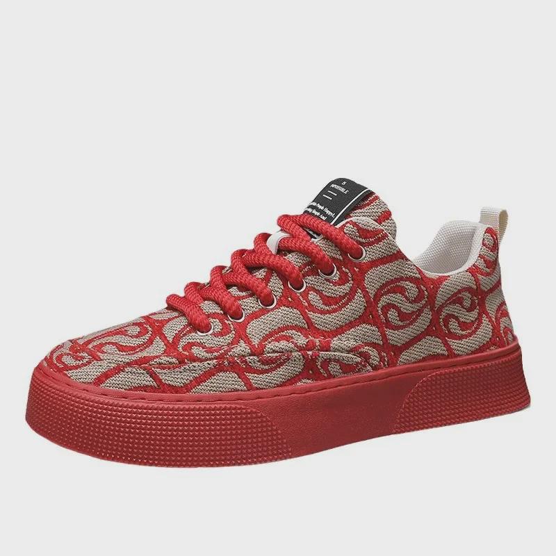 2024 Men's Low-Top Casual Shoes with Spring Embroidered Design and Soft Sole