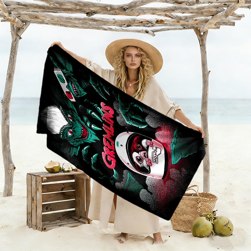 Gremlins Beach Towel Super Soft Microfiber Quickdry Fabric Comfortable Lightweight Suitable for Swimming, Gym, Camping, Yoga Vacation