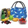 Cute Cartoon Sharks Pattern Thermal Lunch Bag Large Reusable Waterproof Cooler Insulated Lunch Box for Work School Travel Picnic