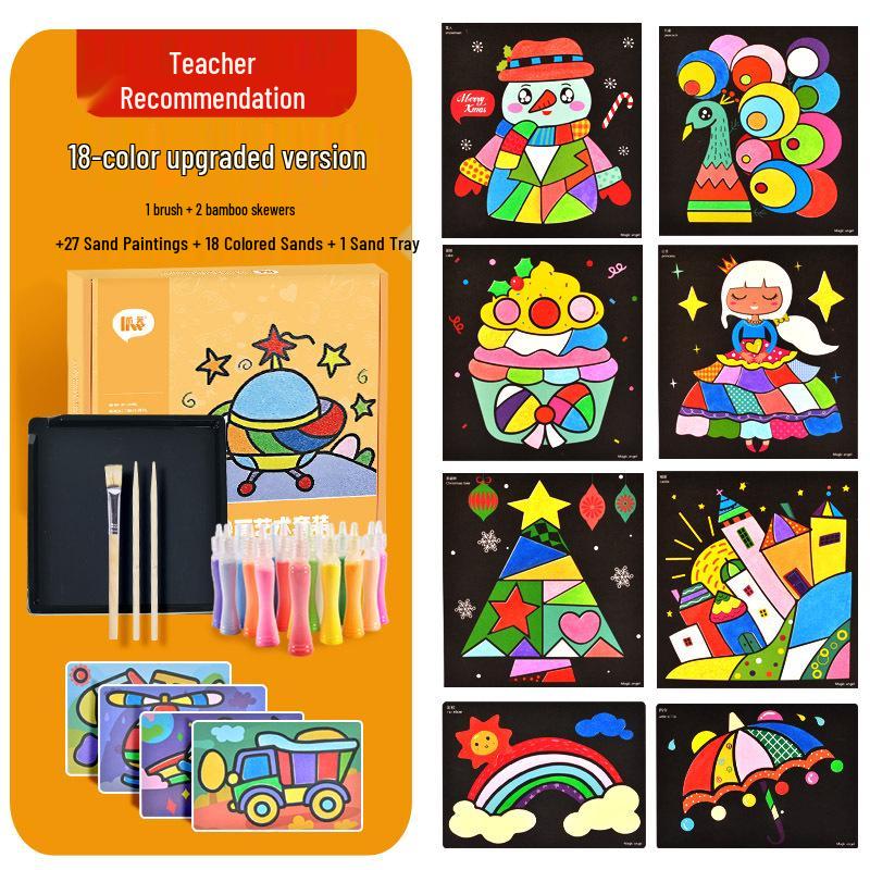 Kids' 3D Sand Art Painting Set - Bottle Shaped & DIY Glue Craft for Girls