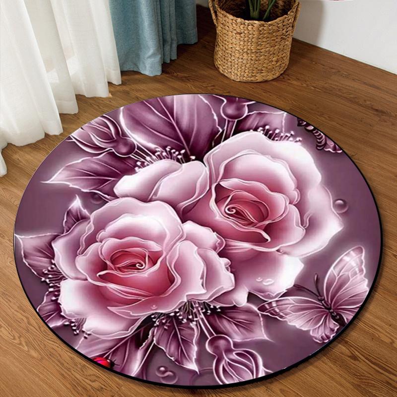 

Коврик для спальни, гостиной, противоскользящий коврик, круглый коврик с узором золотой розы, коврик для кухни, коридора, беговой коврик 140