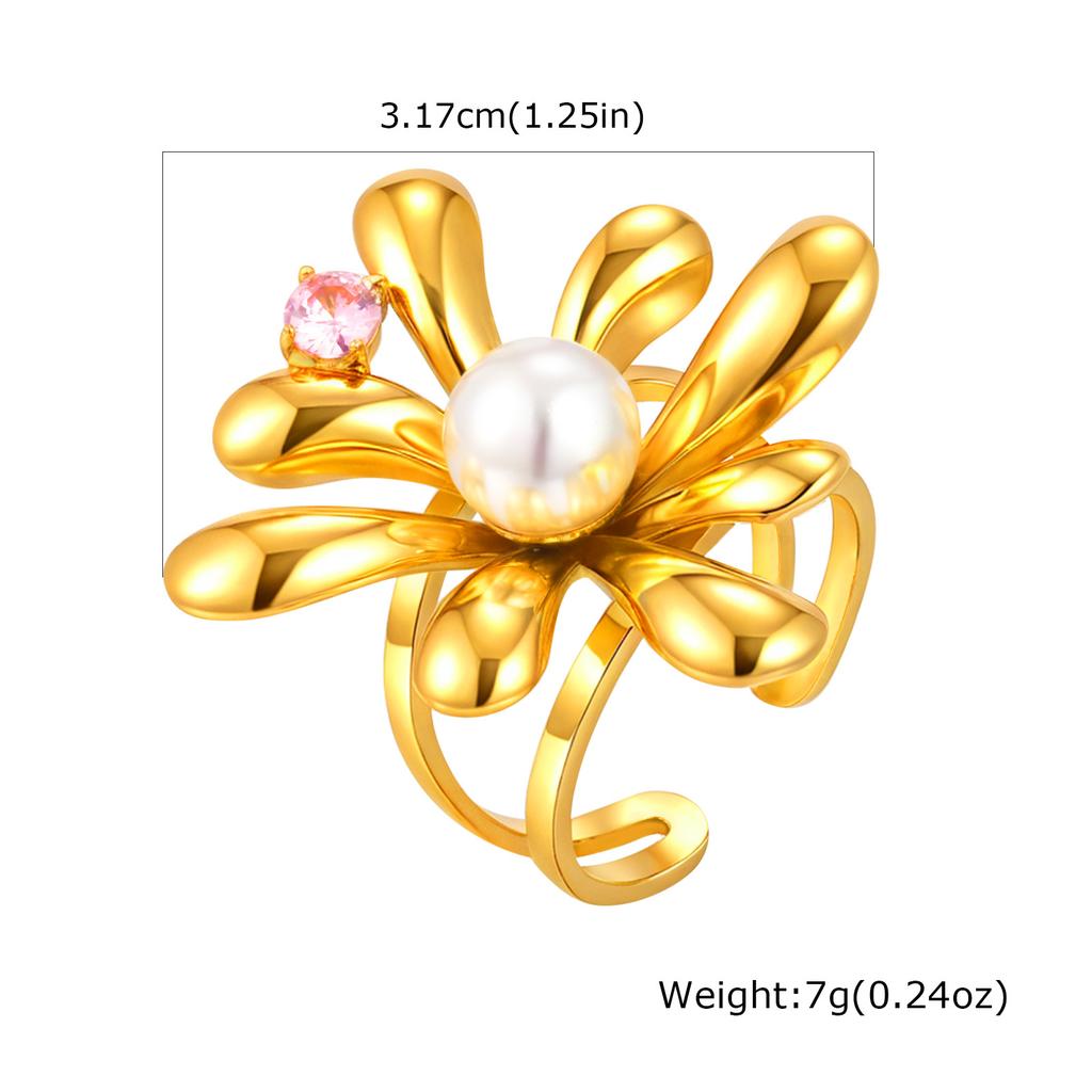 Vnox Stainless Steel Wrinkled Heart Chunky Rings For Women,Multiple Styles Exquisite Open Rings,Classic Gold Plated Jewelry