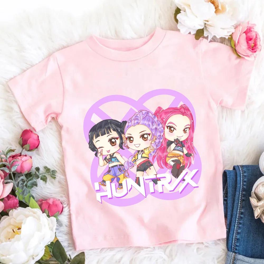 Mode Vardagstoppar 2025 Het Film Mjuk Baby Flickor T-shirt Barnkläder KPop Demonjägare Fans Gåvor Barnkläder