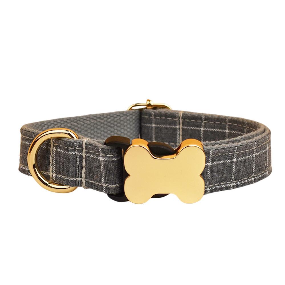 Verstellbares Haustierhalsband mit Aufdruck und Knochen-Dekoration für Weihnachtsgeschenk