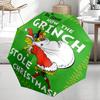 Umbrelă Automată cu Tematică Grinch, Ușoară și Portabilă, 8 Nervuri, Perfectă pentru Călătorii în Aer Liber, Zile de Naștere, Crăciun, Cadouri.